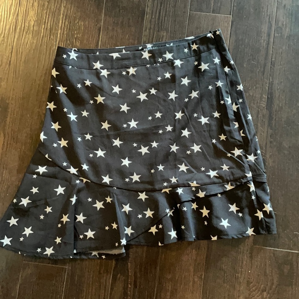Nasty Gal Black and White Star Mini Skirt